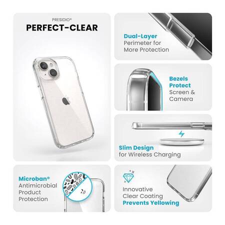 Speck Presidio Perfect-Clear - Etui iPhone 15 (Clear)