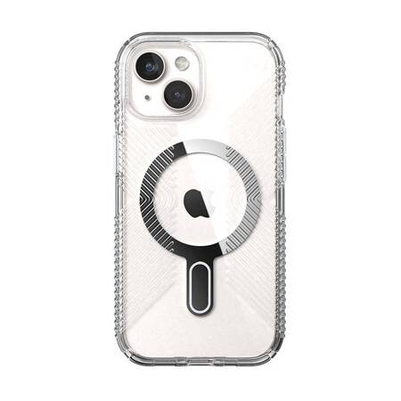 Speck Presidio Perfect-Clear Grip ClickLock & Magsafe - Etui iPhone 15 (Clear / Chrome Finish / Serene Silver)