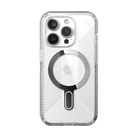 Speck Presidio Perfect-Clear Grip ClickLock & Magsafe - Etui iPhone 15 Pro (Clear / Chrome Finish / Serene Silver)