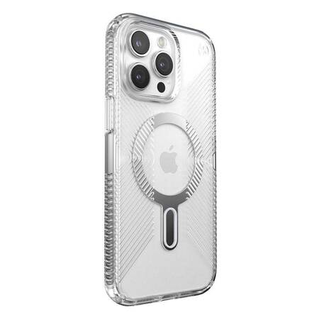 Speck Presidio Perfect-Clear Grip ClickLock & Magsafe - Etui iPhone 15 Pro Max (Clear / Chrome Finish / Serene Silver)