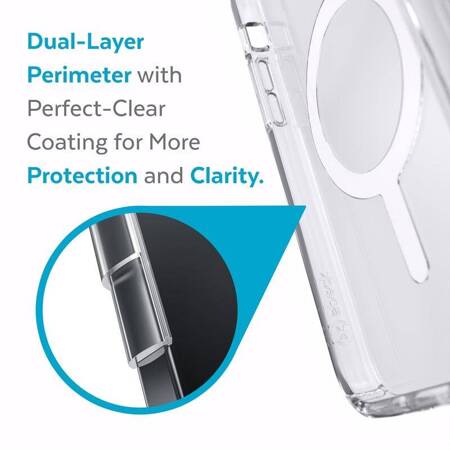 Speck Presidio Perfect-Clear + MagSafe – Etui iPhone 12 / iPhone 12 Pro z powłoką MICROBAN (Clear)