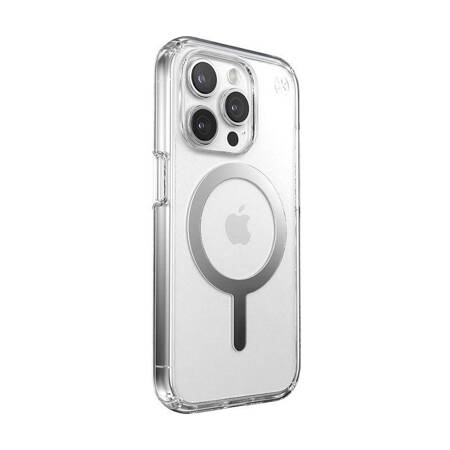 Speck Presidio Perfect-Clear MagSafe - Etui iPhone 15 Pro (Clear / Chrome Finish / Serene Silver)