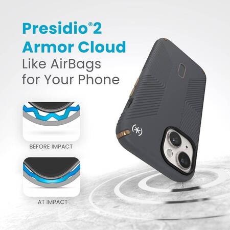Speck Presidio2 Grip ClickLock & MagSafe - Etui iPhone 15 / iPhone 14 / iPhone 13 (Charcoal Grey/Cool Bronze)