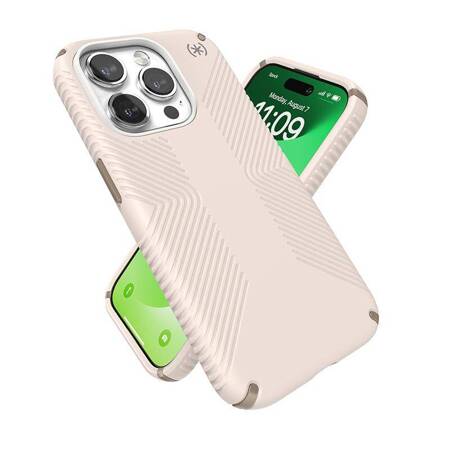 Speck Presidio2 Grip - Etui iPhone 15 Pro (Bleached Bone / Heirloom Gold / Hazel Brown)