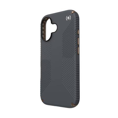 Speck Presidio2 Grip - Etui iPhone 16 (Charcoal Grey / Cool Bronze / White)