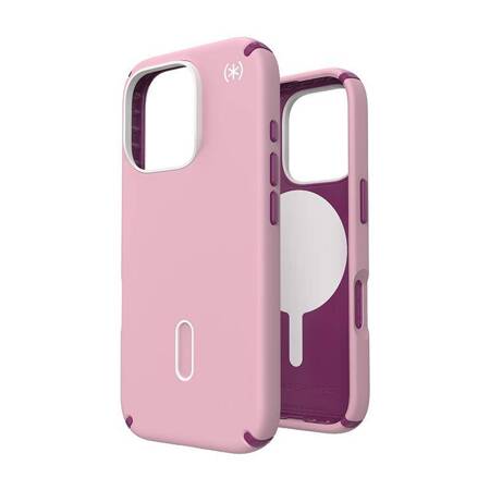 Speck Presidio2 Pro ClickLock & MagSafe - Etui iPhone 16 Pro (Wednesday Pink / Boysenberry Purple / White)