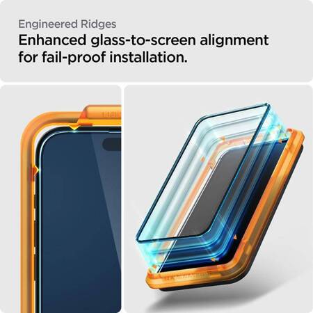 Spigen Alm Glass FC 2-Pack - Szkło hartowane do iPhone 15 Pro 2 szt (Czarna ramka)