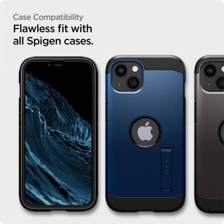 Spigen Alm Glass FC iPhone 13/13 Pro 2 szt. szkło hartowane czarna ramka AGL03387