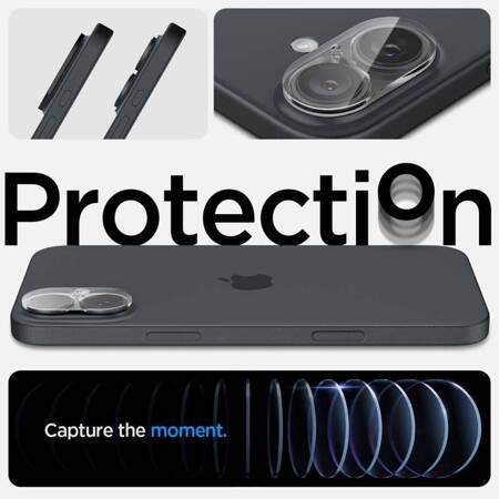 Spigen Optik GLAS.TR Camera Protector 2-Pack - Szkło ochronne na obiektyw do iPhone 16 / 16 Plus (2 szt) (Przezroczysty)