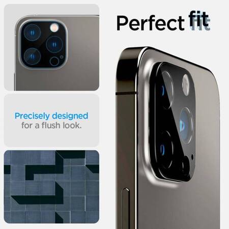 Spigen Optik.TR Camera Lens Protector 2-Pack - Szkło ochronne na obiektyw do iPhone 15 Pro / 15 Pro Max / iPhone 14 Pro / 14 Pro Max (Black)