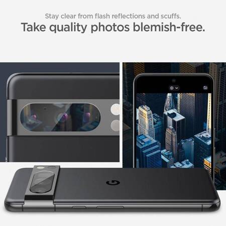 Spigen Optik.TR EZ Fit Camera Lens Protector 2-Pack - Szkło ochronne na obiektyw do Google Pixel 8 Pro (2 szt) (Przezroczysty)