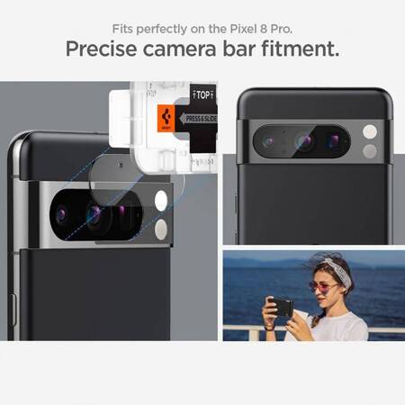 Spigen Optik.TR EZ Fit Camera Lens Protector 2-Pack - Szkło ochronne na obiektyw do Google Pixel 8 Pro (2 szt) (Przezroczysty)