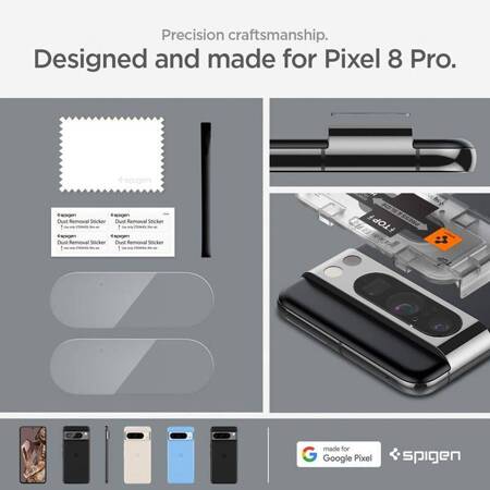 Spigen Optik.TR EZ Fit Camera Lens Protector 2-Pack - Szkło ochronne na obiektyw do Google Pixel 8 Pro (2 szt) (Przezroczysty)