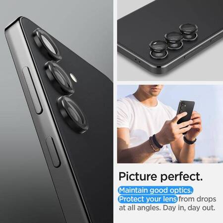 Spigen Optik.TR EZ Fit Camera Lens Protector 2-Pack - Szkło ochronne na obiektyw do Samsung Galaxy S24+ (2 szt) (Czarny)