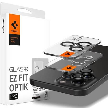 Spigen Optik.TR EZ Fit Camera Lens Protector 2-Pack - Szkło ochronne na obiektyw do iPhone 15 Pro / 15 Pro Max / iPhone 14 Pro / 14 Pro Max (2 szt) (Crystal Cle