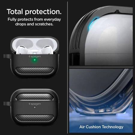 Spigen Rugged Armor - Etui do Apple Airpods Pro 1 / 2 (Czarny)