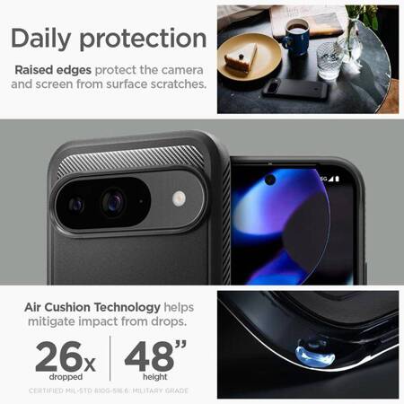 Spigen Rugged Armor - Etui do Google Pixel 9 / 9 Pro (Matte Black)