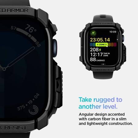 Spigen Rugged Armor - Obudowa do Apple Watch 10 42 mm (Matte Black)