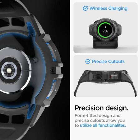 Spigen Rugged Armor Pro - Pasek + etui do Samsung Galaxy Watch 6 Classic 43 mm (Czarny)