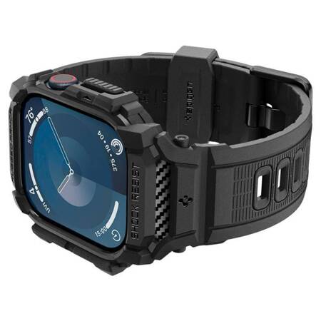 Spigen Rugged Armor Pro - Pasek z obudową do Apple Watch 10 46 mm (Matte Black)