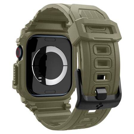 Spigen Rugged Armor Pro - Pasek z obudową do Apple Watch 10 46 mm (Vintage Khaki)