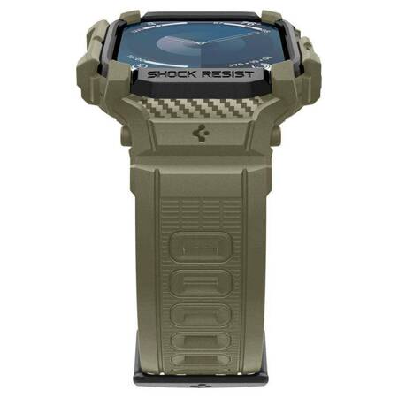 Spigen Rugged Armor Pro - Pasek z obudową do Apple Watch 10 46 mm (Vintage Khaki)