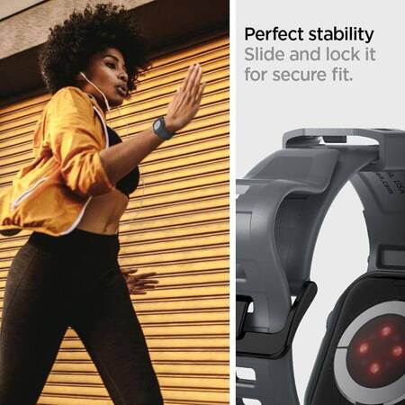 Spigen Rugged Armor Pro - Pasek z obudową do Apple Watch 4/5/6/7/8/9/SE 44/45 mm (Dark Grey)