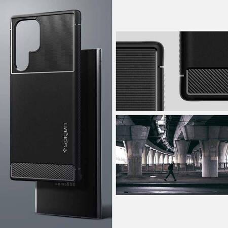 Spigen Rugged Armor Samsung S908 S22 Ultra czarny/matte black ACS03914