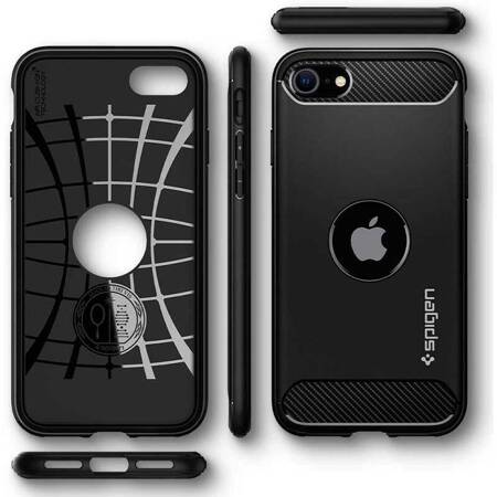 Spigen Rugged Armor iPhone SE2020 czarny/black ACS00944