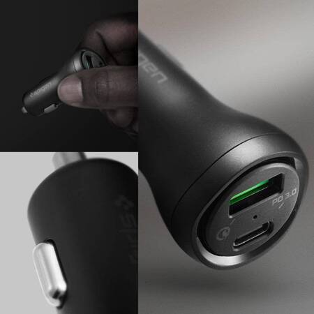 Spigen Steadiboost F31QC - Ładowarka Samochodowa USB-C 27W PD & USB-A 18W QC3.0 (Czarny)