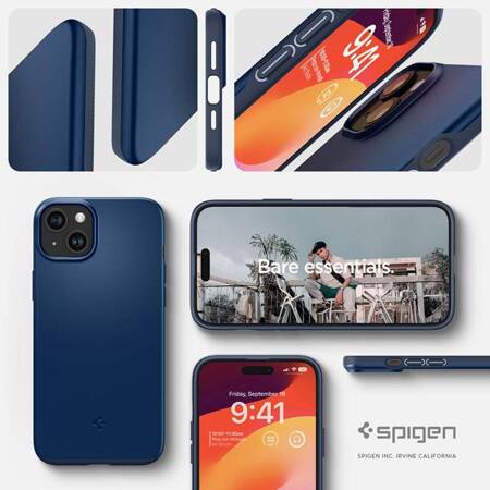 Spigen Thin Fit - Etui do iPhone 15 (Granatowy)