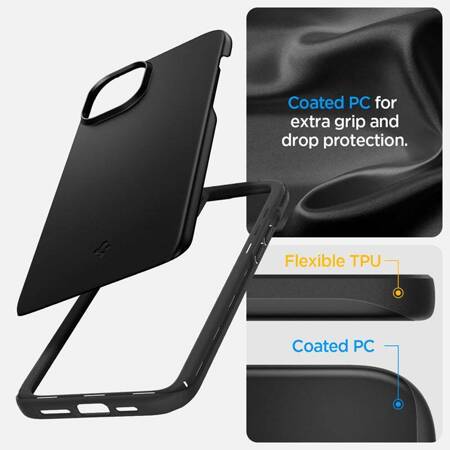 Spigen Thin Fit - Etui do iPhone 15 Plus (Czarny)