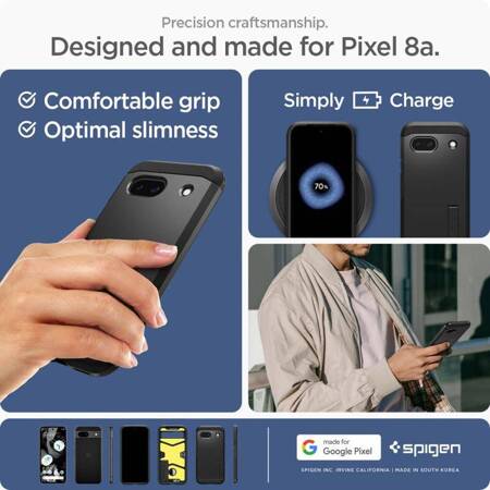 Spigen Tough Armor - Etui do Google Pixel 8A (Czarny)