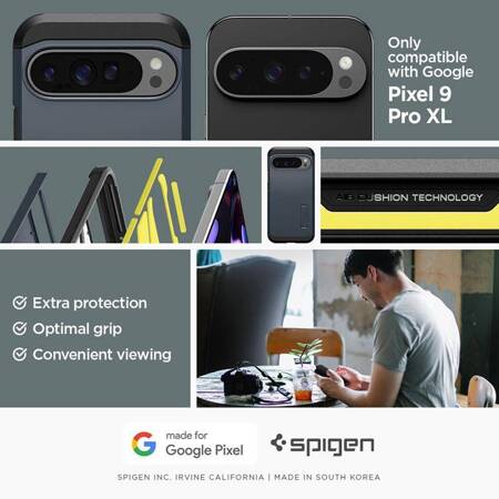 Spigen Tough Armor - Etui do Google Pixel 9 Pro XL (Metal Slate)