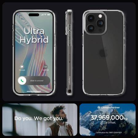 Spigen Ultra Hybrid - Etui do iPhone 15 Pro (Frost Clear)