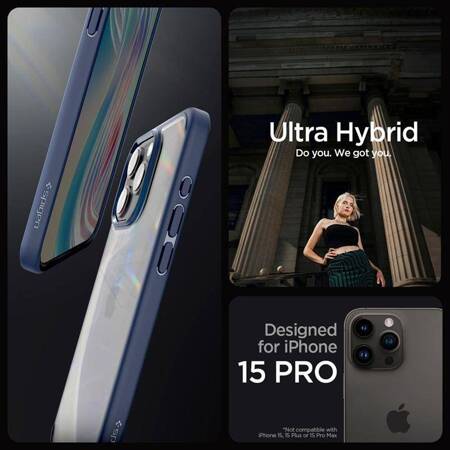 Spigen Ultra Hybrid - Etui do iPhone 15 Pro (Granatowy)