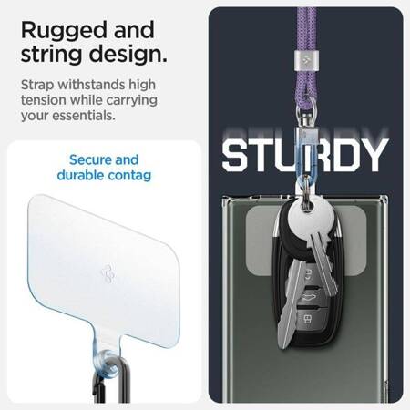 Spigen Universal Strap Set Crossbody & Wrist - Pasek do telefonu na ramię + na nadgarstek (Deep Purple)