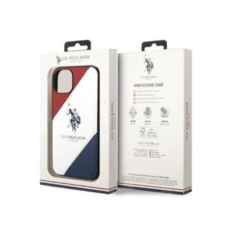 US Polo USHCP14MPSO3 iPhone 14 Plus 6,7" biały/white Tricolor Embossed