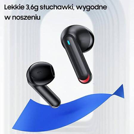 USAMS Słuchawki Bluetooth 5.2 TWS NX10 Series Dual mic bezprzewodowe czarny/black BHUNX01