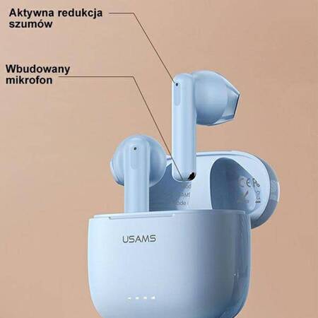 USAMS Słuchawki Bluetooth 5.3 TWS US Series Dual mic bezprzewodowe białe/white BHUUS02