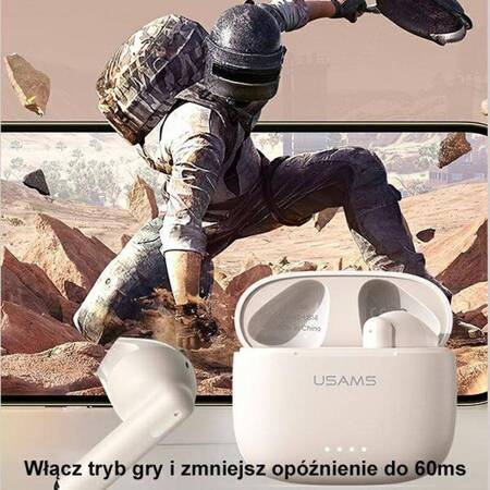 USAMS Słuchawki Bluetooth 5.3 TWS US Series Dual mic bezprzewodowe białe/white BHUUS02
