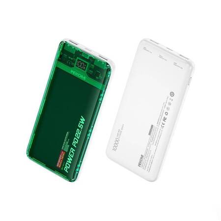 WEKOME WP-353 Vanguard Series - Power bank 10000 mAh PD 20W + QC 22.5W (Zielony / Przezroczysty)