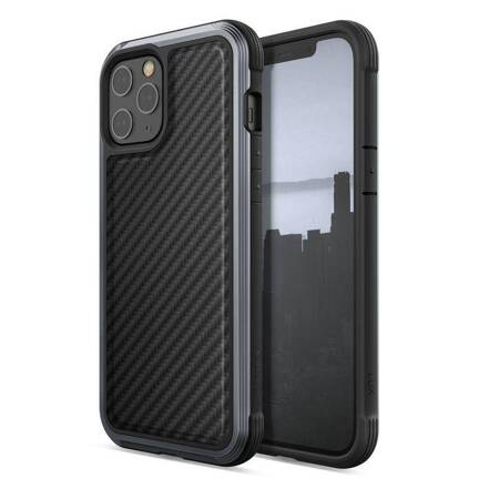 X-Doria Raptic Lux - Etui aluminiowe iPhone 12 Pro Max (Drop test 3m) (Black Carbon Fiber)