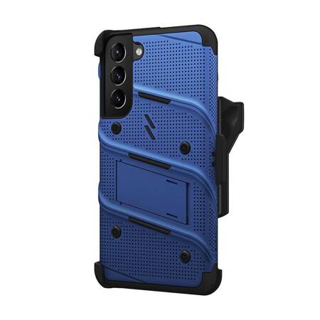 ZIZO BOLT Series - Pancerne etui Samsung Galaxy S22+ ze szkłem 9H na ekran + uchwyt z podstawką (niebieski)