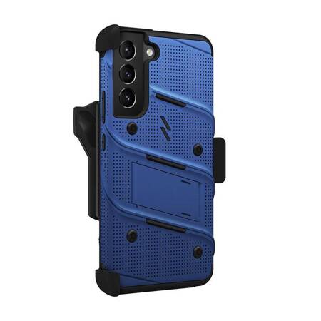 ZIZO BOLT Series - Pancerne etui Samsung Galaxy S22+ ze szkłem 9H na ekran + uchwyt z podstawką (niebieski)