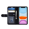 Crong Booklet Wallet - Etui iPhone 11 z kieszeniami + funkcja podstawki (czarny)